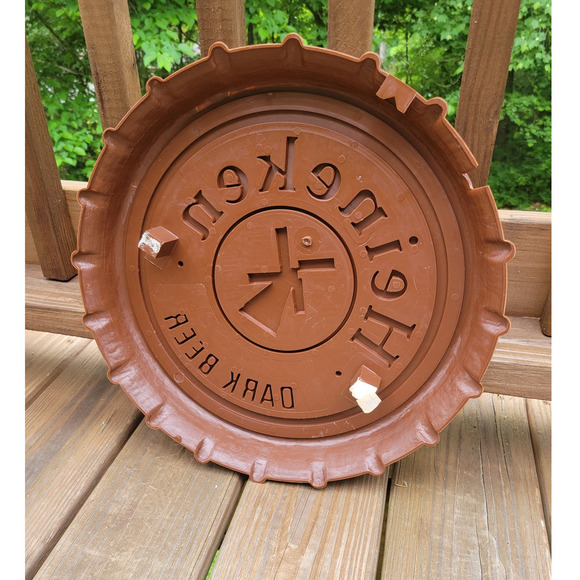 Vintage Heineken Special Dark Beer Bottle Cap Plastic Wall Sign - Picture 2 of 2